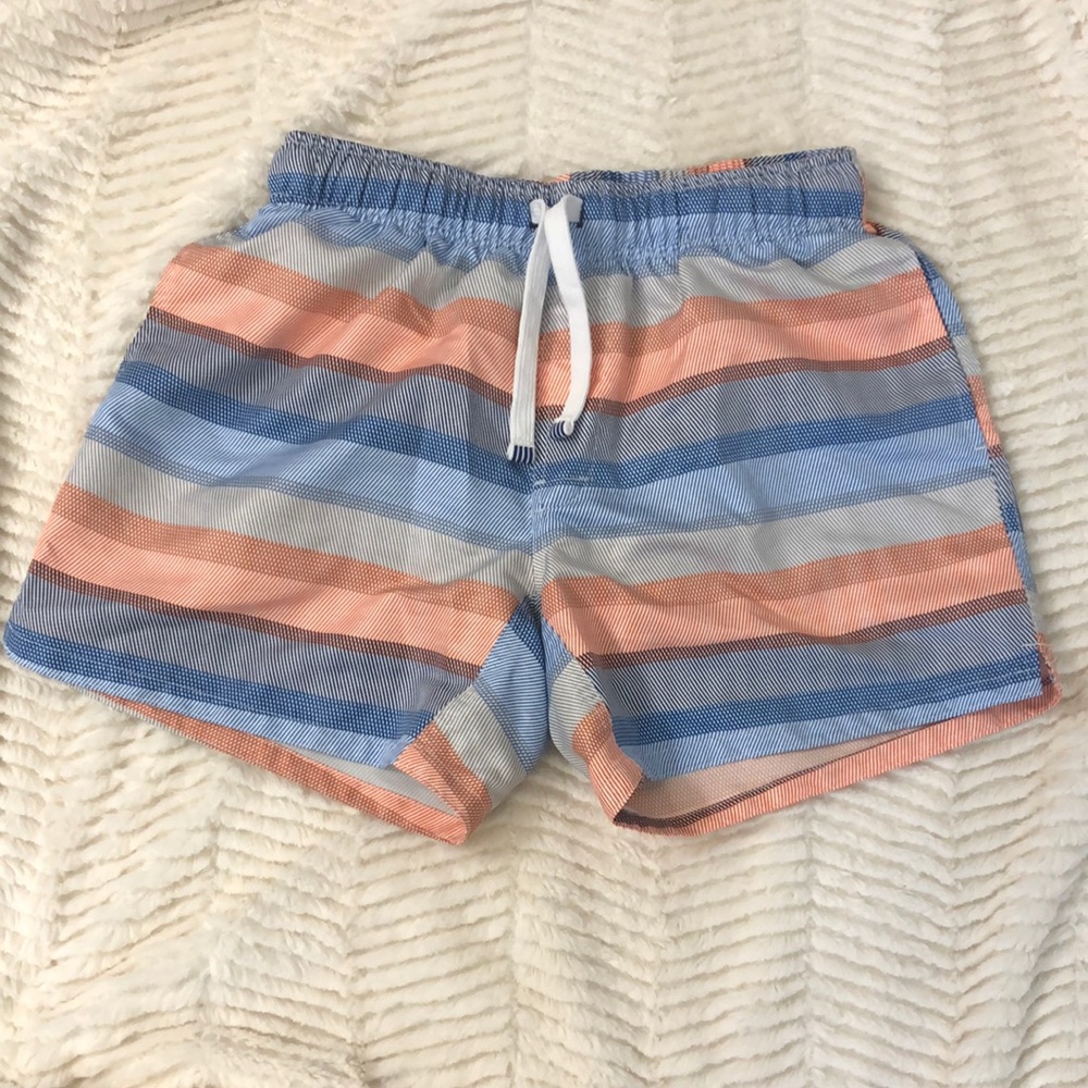 Evolve Blue Grey and Orange Striped Trunks Men’s Size Medium